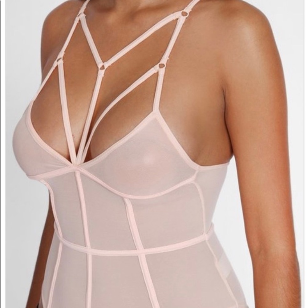 MESH BODYSUIT WITH STRAP